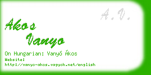 akos vanyo business card