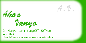 akos vanyo business card